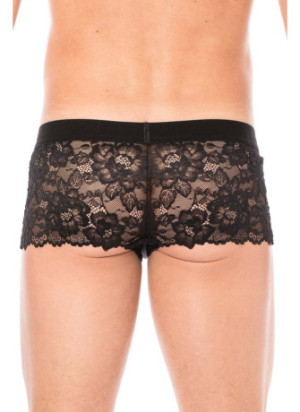 Boxer noir en dentelle délicate - LM2006-67BLK